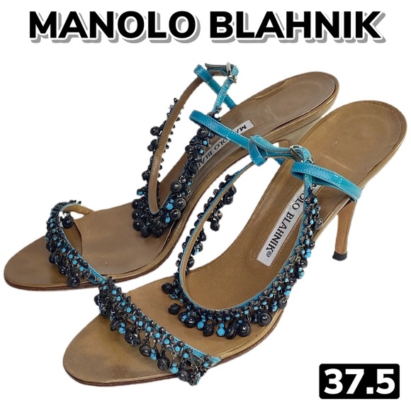 Manolo Blahnik Faux Turquoise Heels 37.5